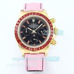 Japan-Made Clone Rolex Daytona Ruby ​​Baguette Quartz Chronograph Watch 